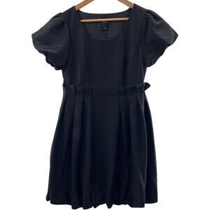 ONLY Black Puff Sleeve Ruffle Waist Accented Cocktail Party Mini Dress XL